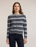 Striped wool-blend knit cardigan image number 0