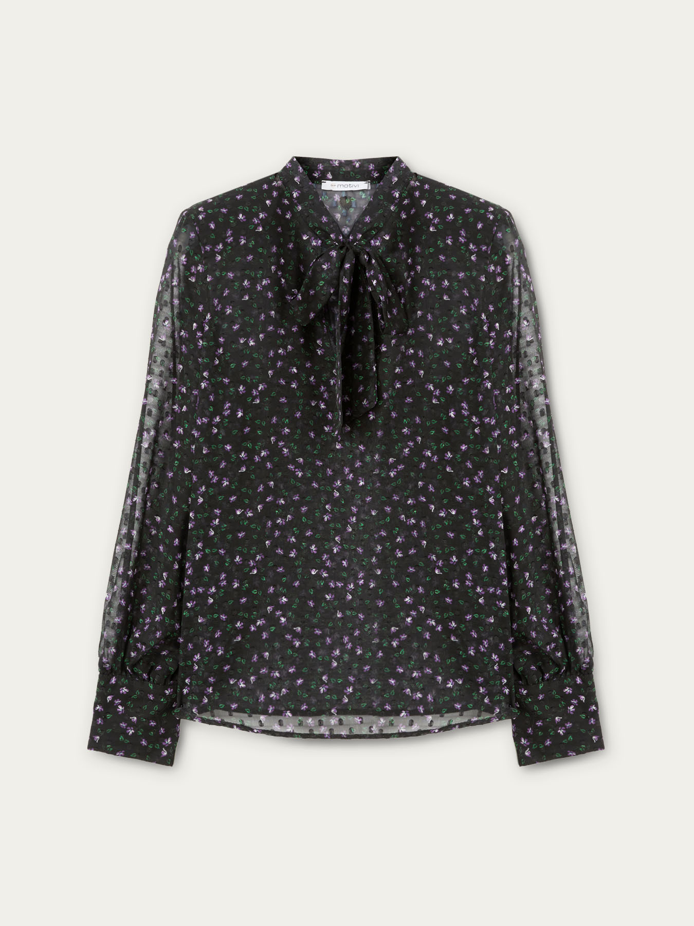 Blouse avec n&oelig;ud avec imprim&eacute; fleurs image number 3