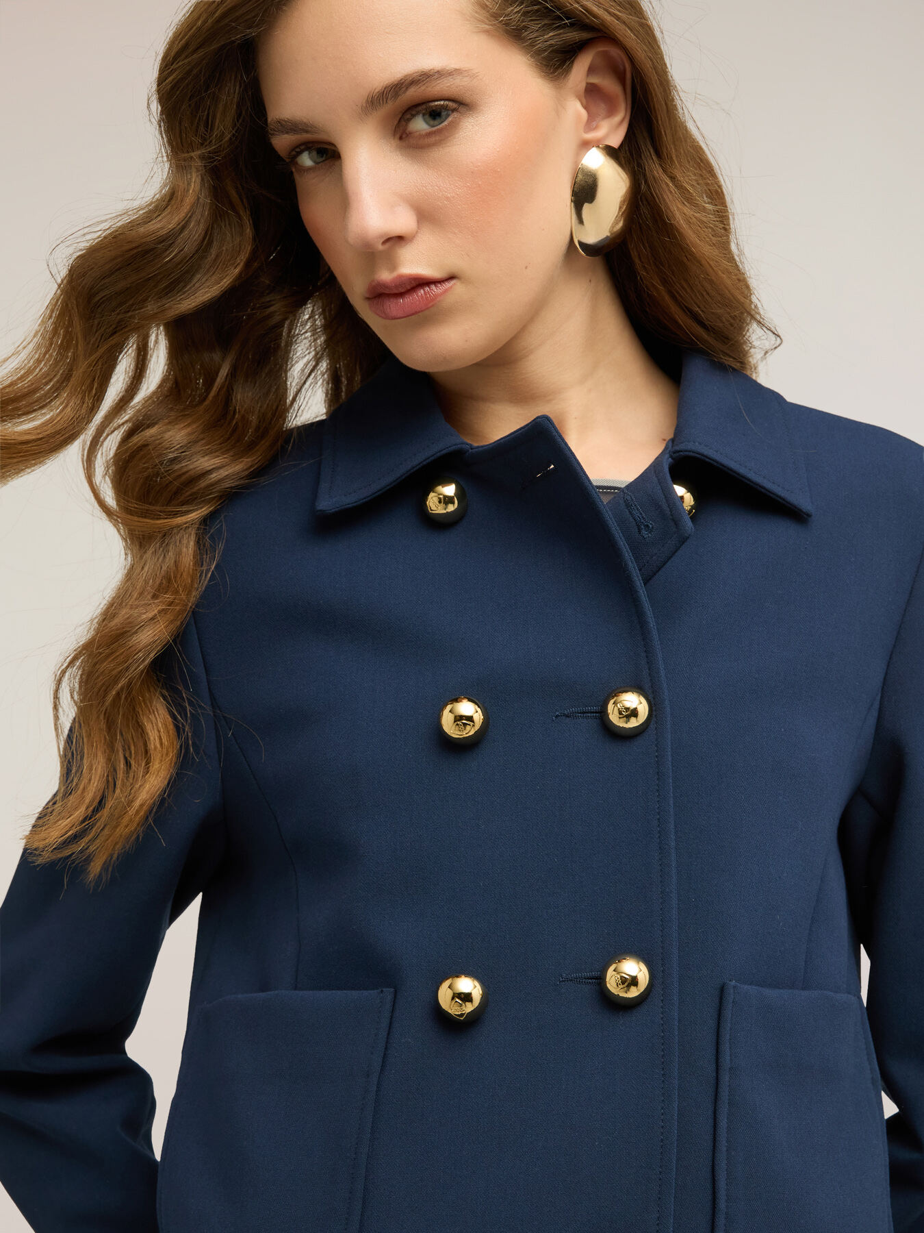 Double-breasted jacket with patch pockets image number 3