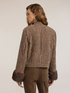 Short jacket with check pattern in wool blend image number 1