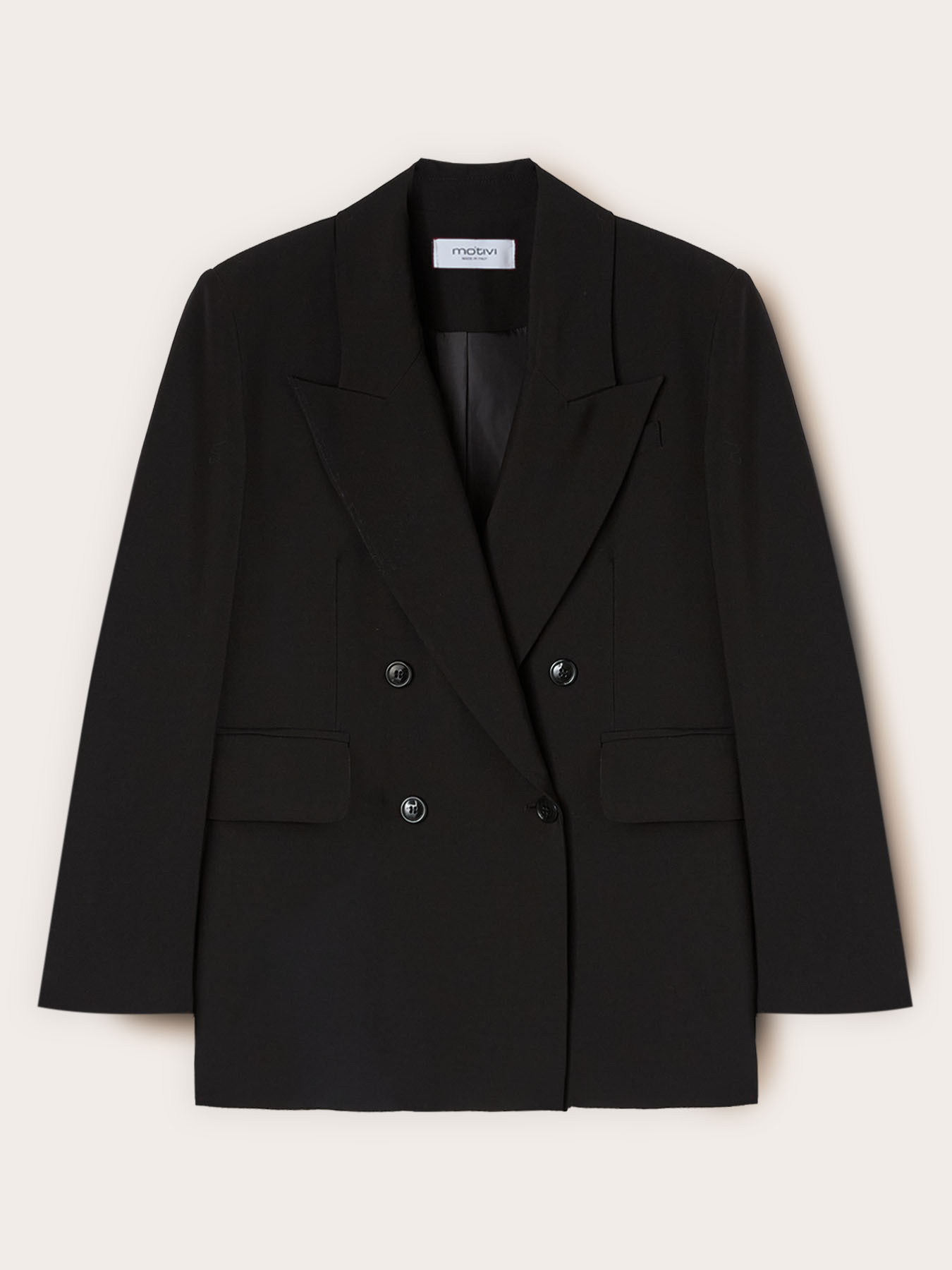 Double-breasted blazer with belt image number 0