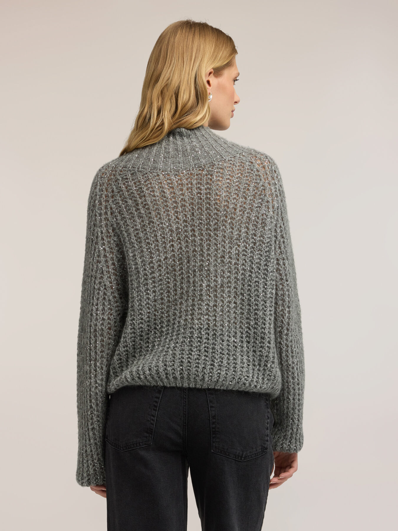 Mohair knit turtleneck with sequins image number 1
