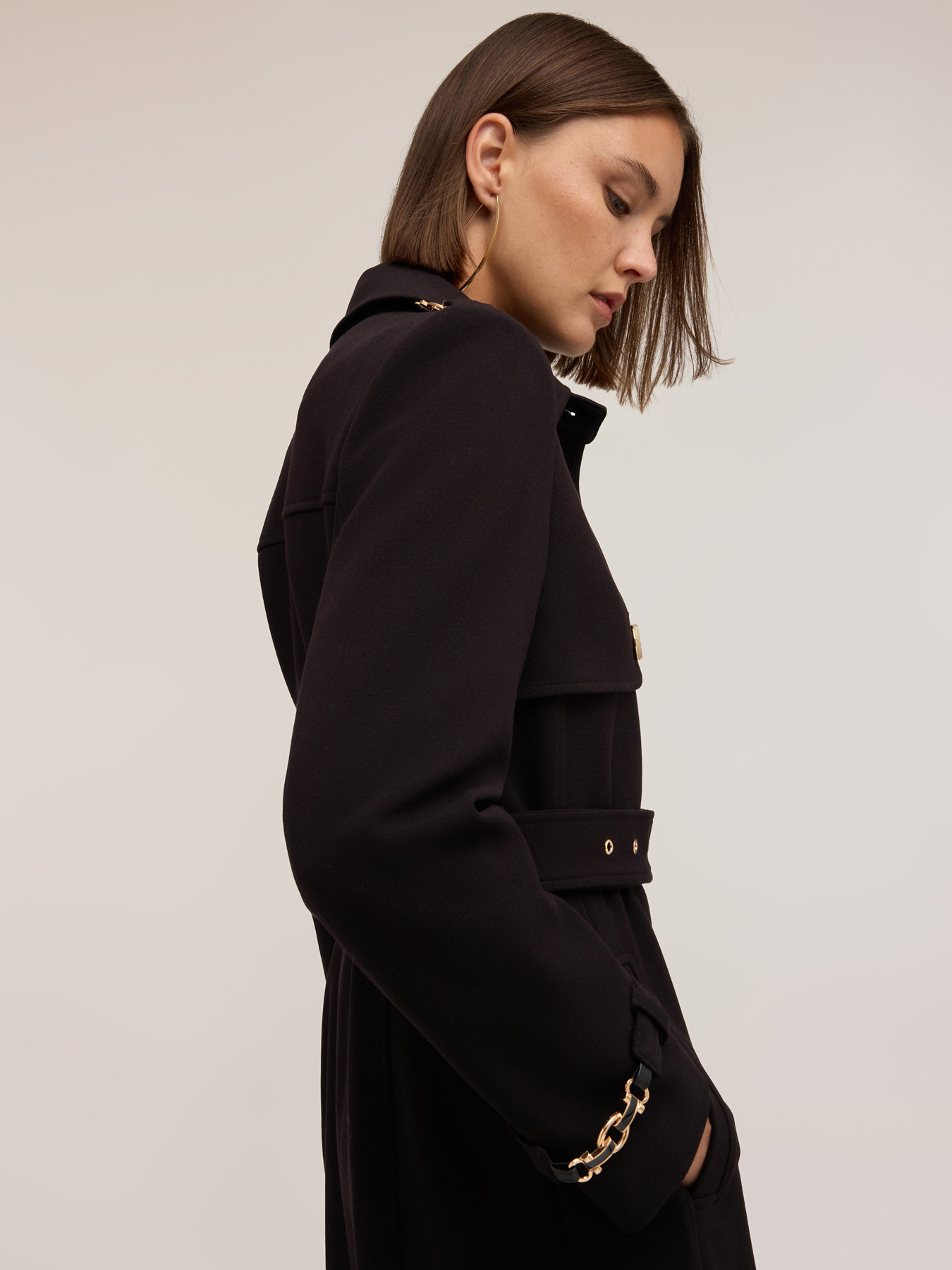 Belted viscose blend trench coat image number 3