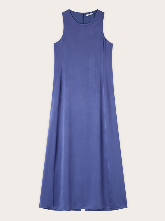 Long A-line satin dress