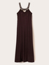 Maxi satin dress with metallic detail image number 4