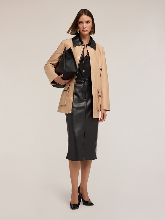 Jacket with coated fabric inserts