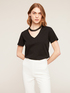 Cotton T-shirt with necklace image number 0