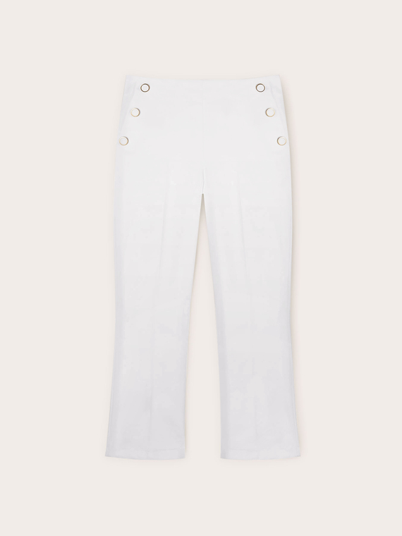 Kick flare trousers with button detail