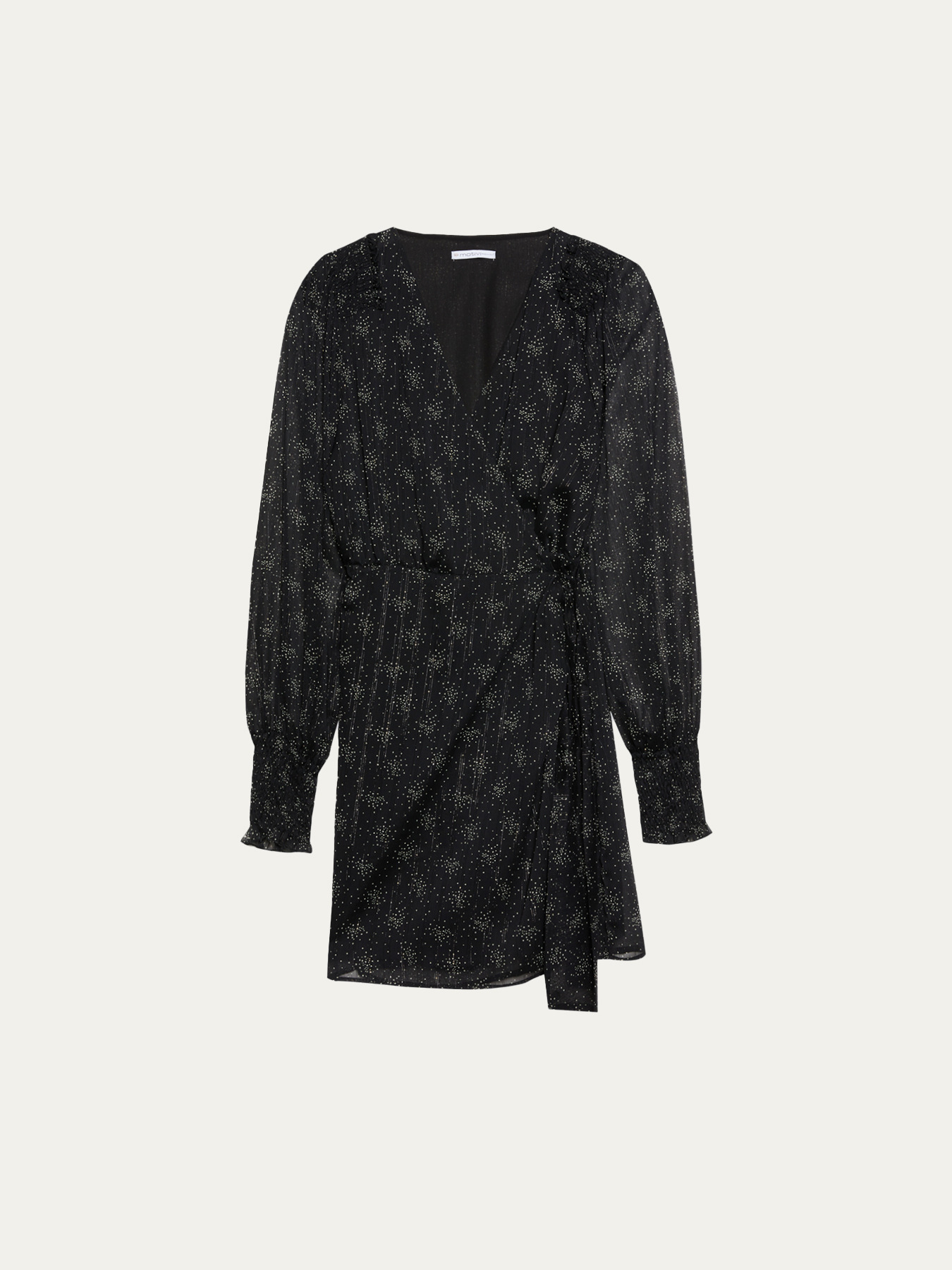 Robe courte en portefeuille avec micro-impression image number 3