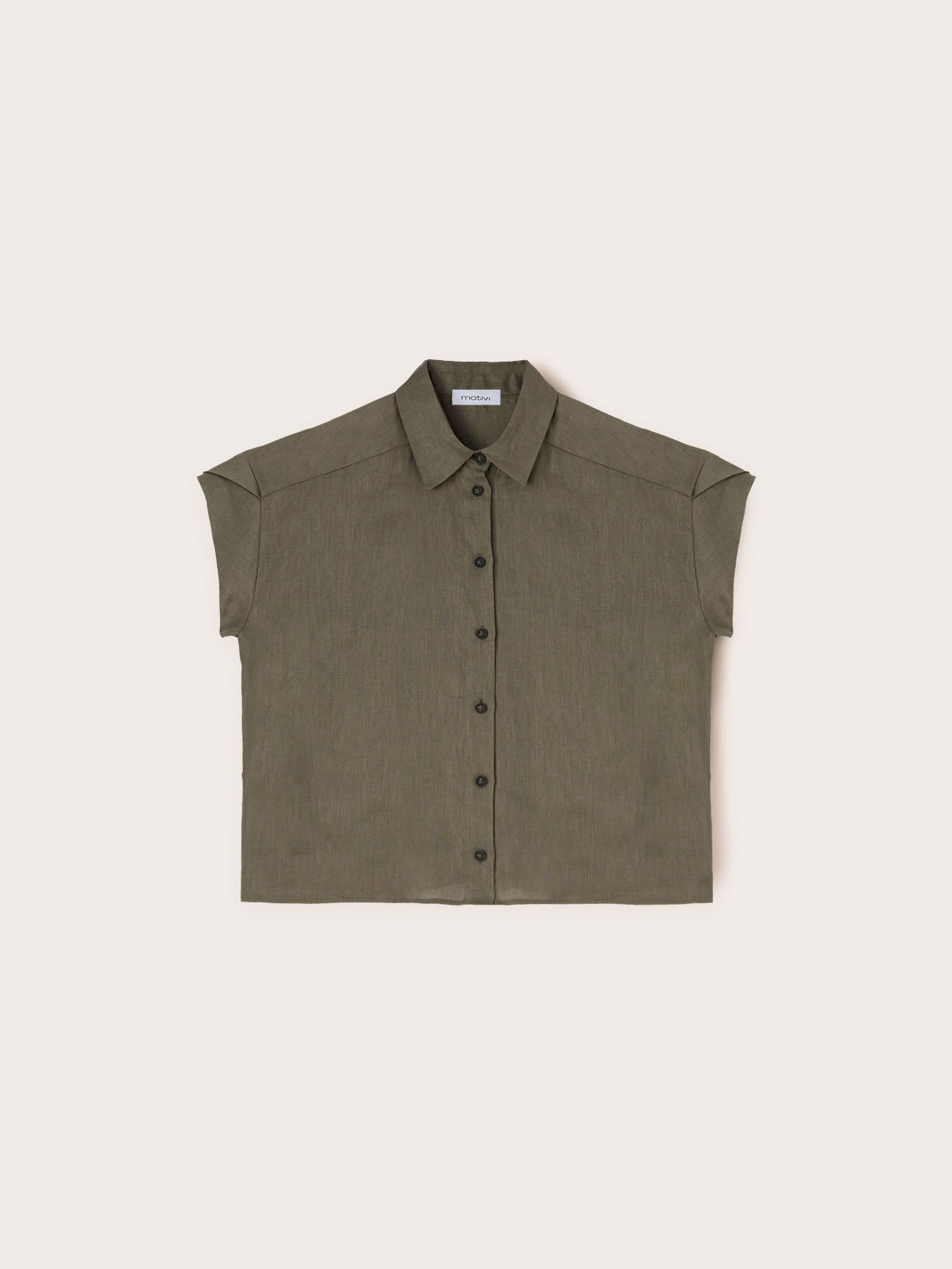 Camicia maniche corte in lino image number 4