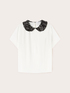 Bluse mit kurzen &Auml;rmeln und kleinem besticktem Kragen image number 4