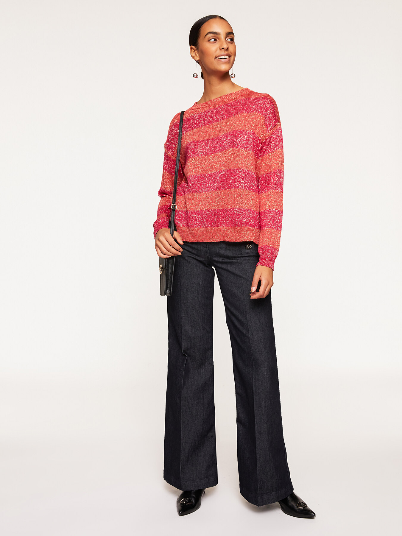 Pull &agrave; rayures lurex image number 0