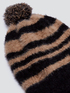 Beanie with animal print pompom image number 1