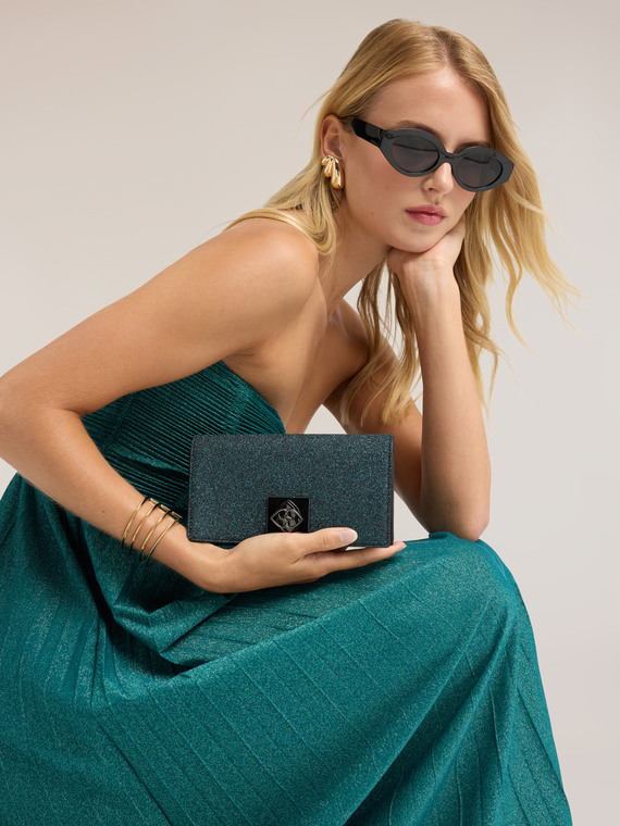 Bolso Wallet en tejido revestido con purpurina