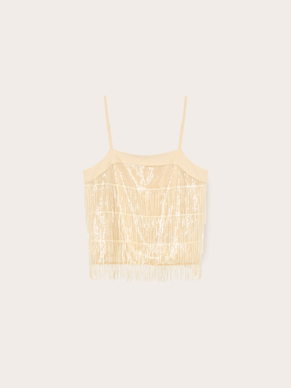 Tulle top with fringes