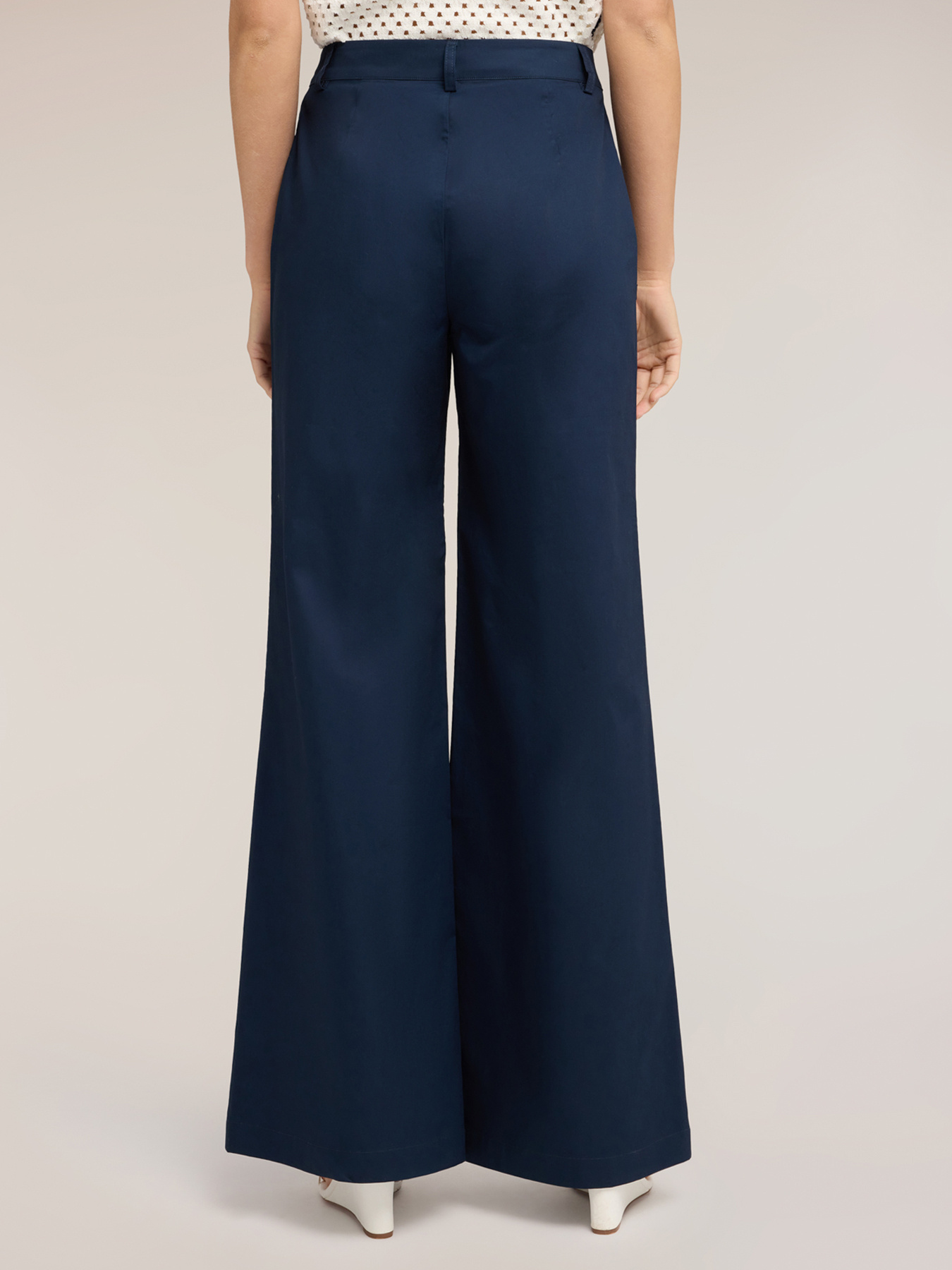 Pantaloni palazzo in twill di cotone image number 1