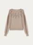 Oversize angora blend sweater with stone embroidery image number 3