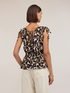 Viscose blouse with print and draping image number 1