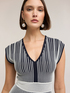 Ausgestelltes Strickkleid mit Streifen image number 3