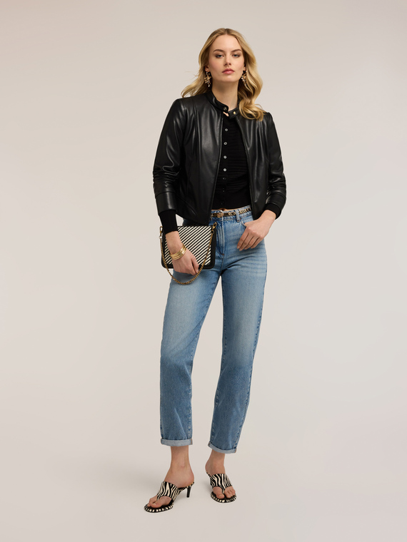 Boyfriend-Jeans mit Aufschlag