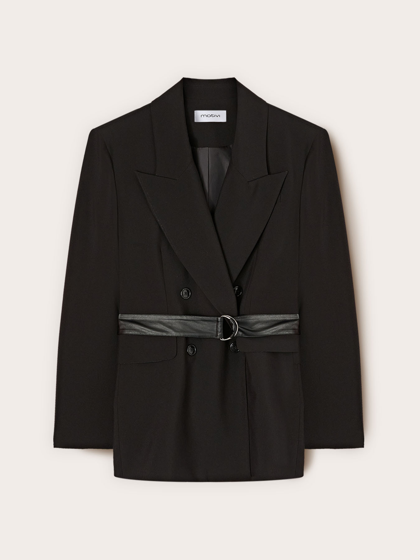 Blazer crois&eacute; avec ceinture image number 4