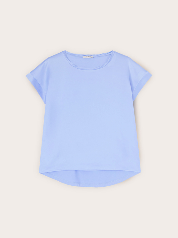 Two-tone cotton blend T-shirt