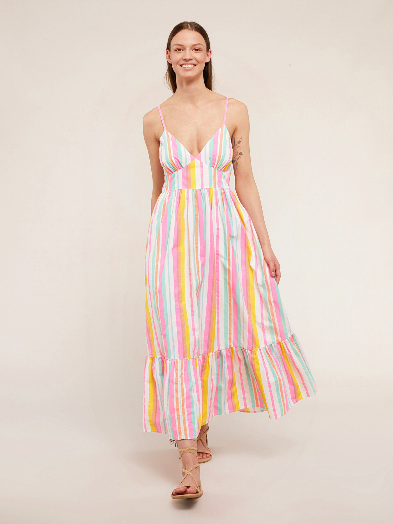Striped summer oversized dress image number 0