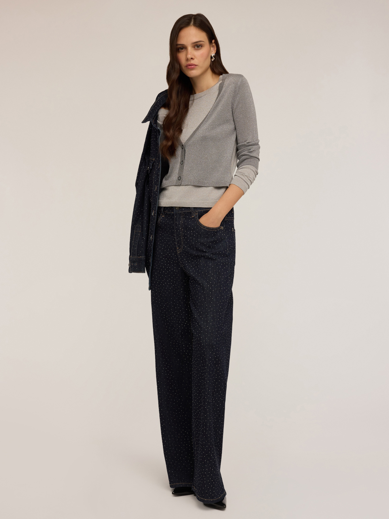 Pull en lurex fa&ccedil;on cardigan image number 3