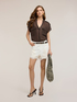 Chemise en georgette lamin&eacute;e avec poches image number 2