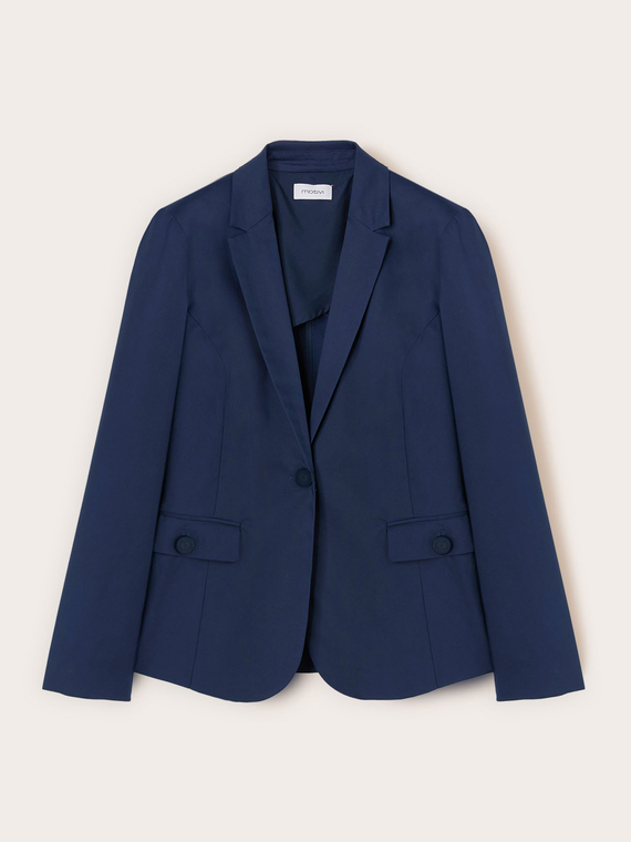 Structured cotton blend blazer