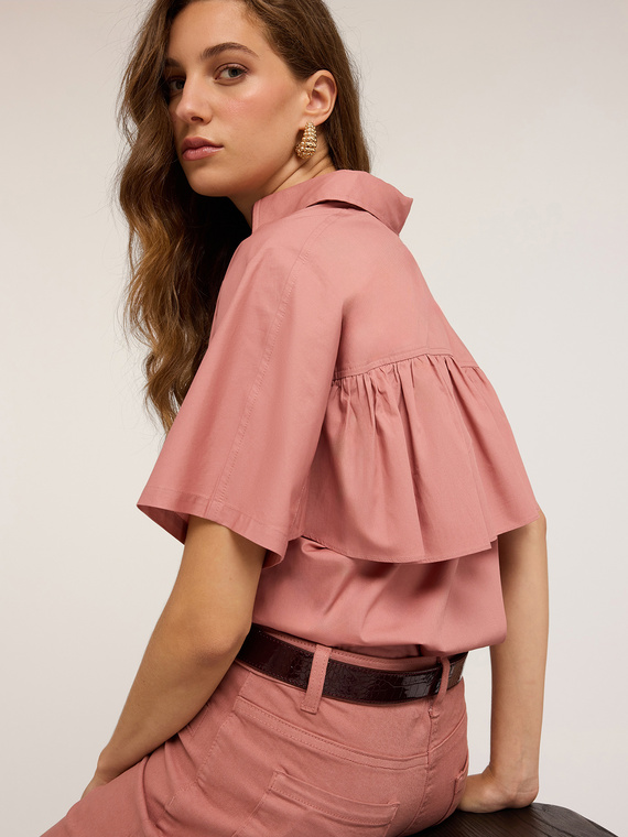 Shirt with ruffle back