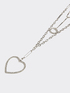 Multi-strand necklace with heart-shaped charm image number 1