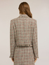 Short boucl&eacute; jacket with fringes and brooch image number 1