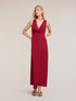 Long cr&ecirc;pe de chine dress with ring image number 2