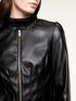 Faux leather jacket with shaping cuts image number 2