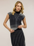 Striped viscose turtleneck sweater image number 0
