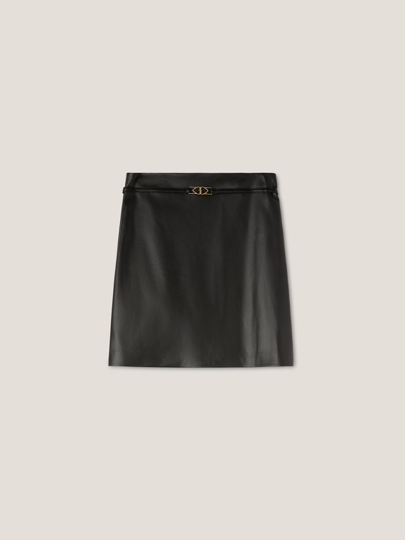Minifalda de piel sintética con cinturilla
