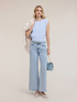 Cropped knit top with straps image number 3