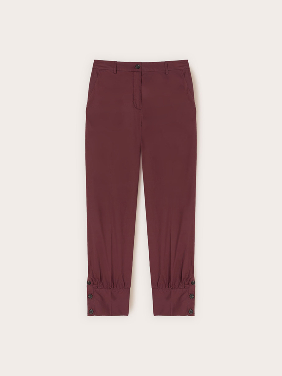 Pants with cuff in poplin