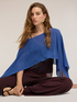 Poncho crop con drapeado y mangas murci&eacute;lago image number 0