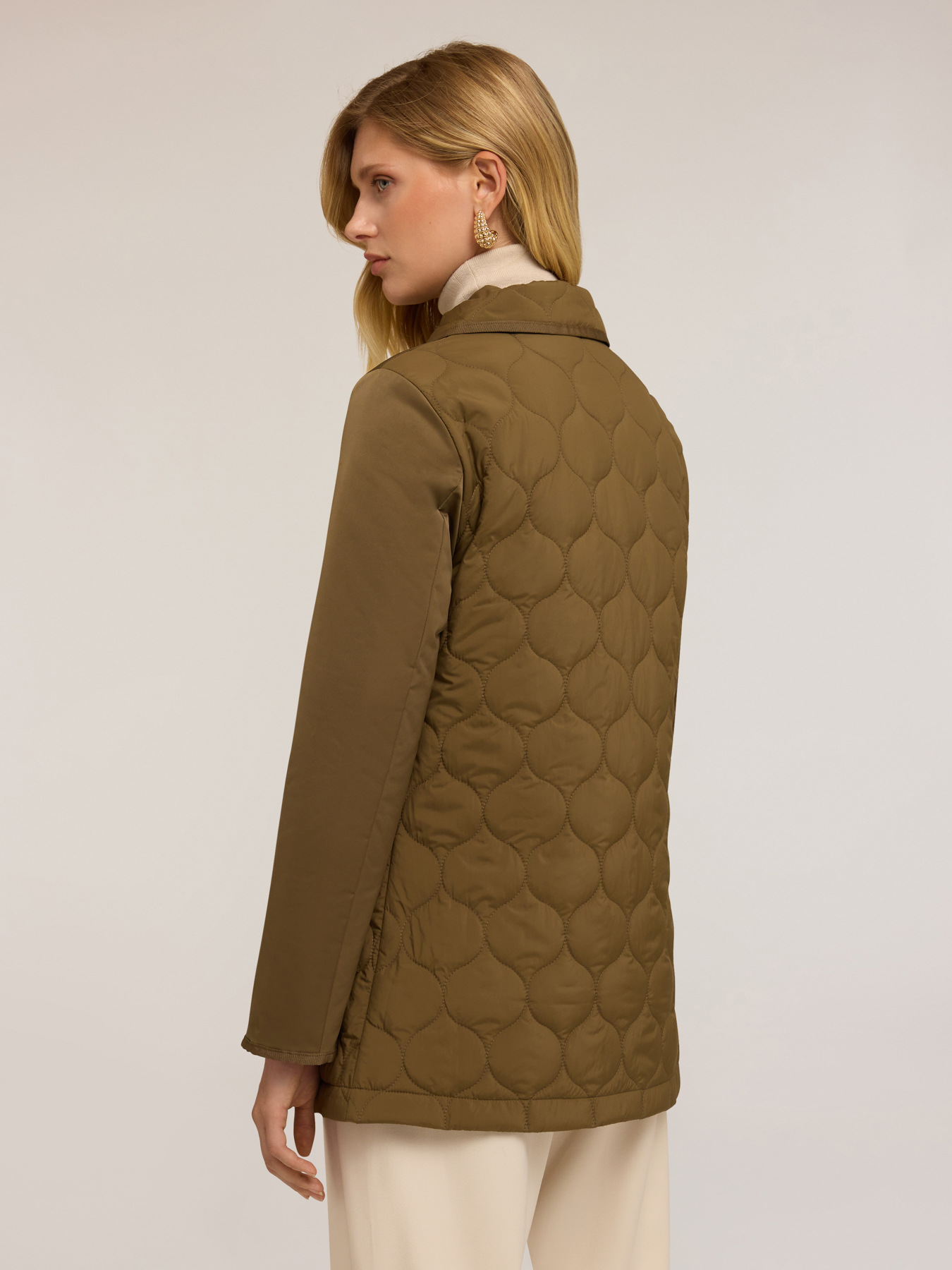 Quilted jacket in nylon and satin image number 1