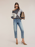 Regular mum fit jeans with rhinestones image number 0
