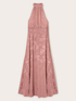 Robe longue &agrave; l&rsquo;am&eacute;ricaine en satin jacquard image number 4