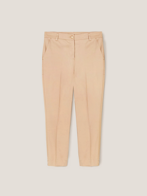 Pantaloni regular in cotone stretch