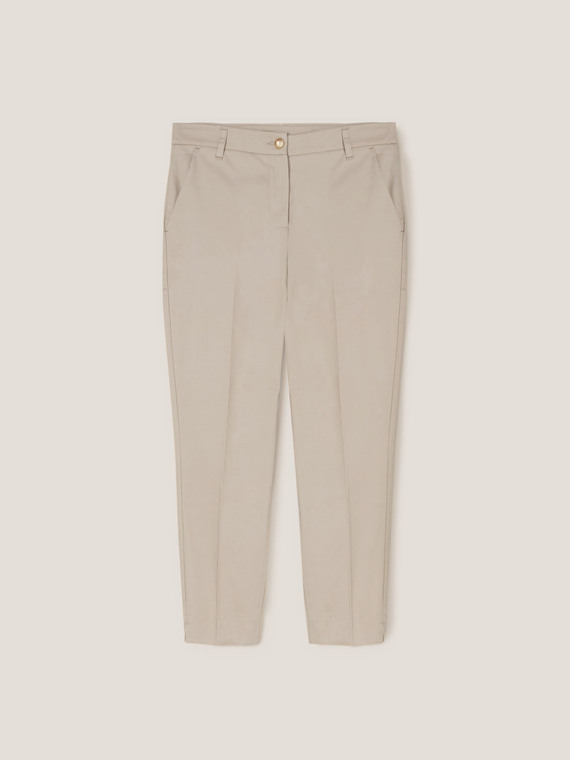 Regular stretch cotton trousers
