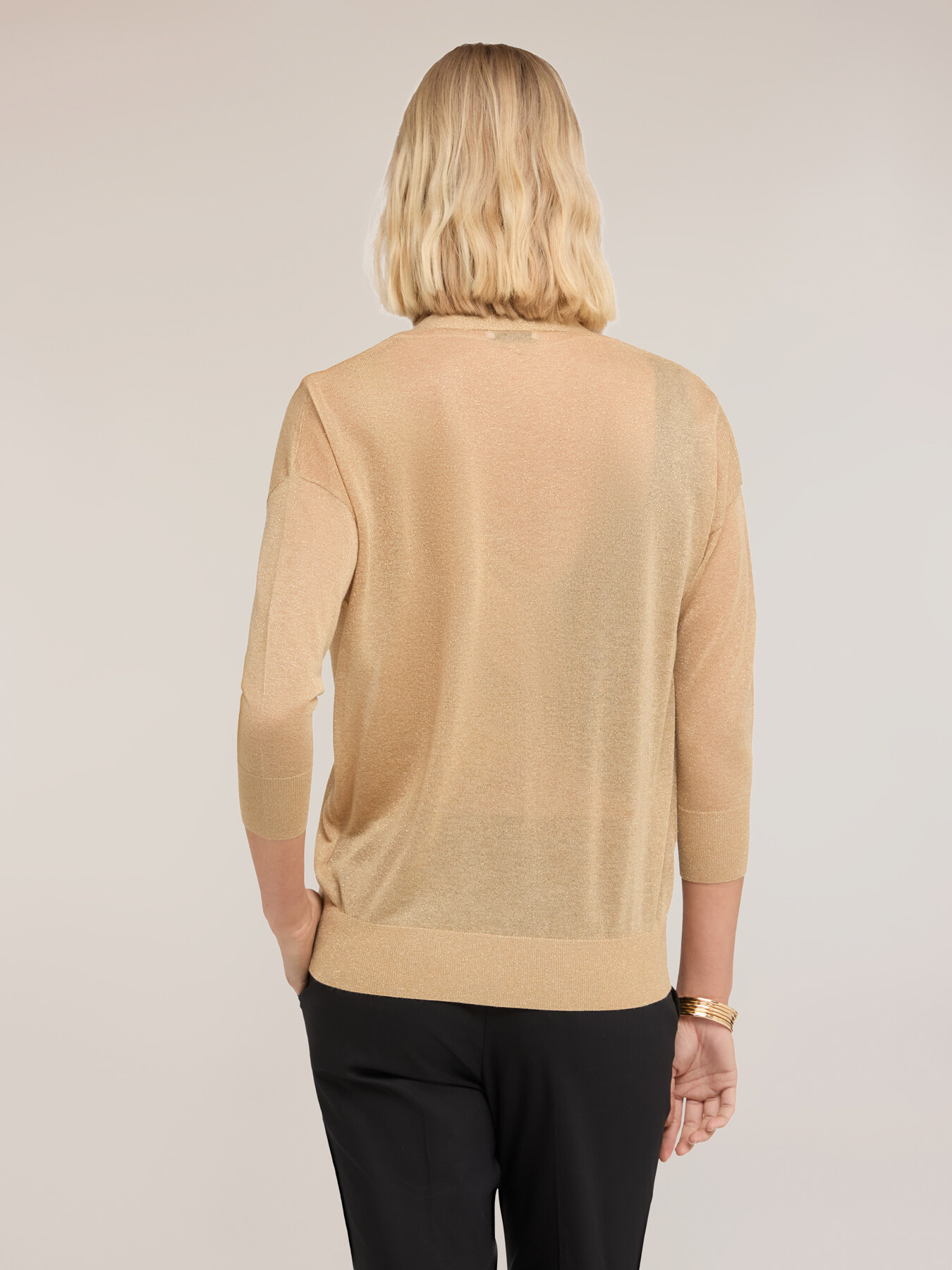 Cardigan in misto viscosa lurex image number 1