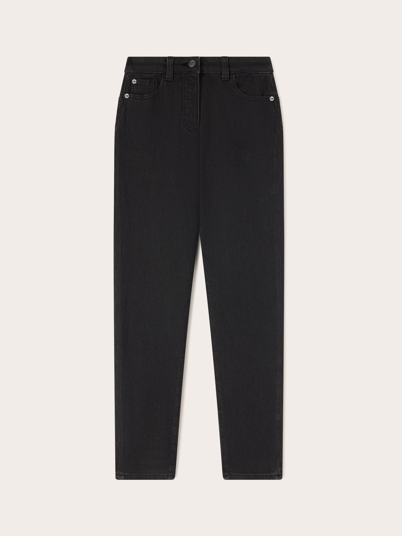 High-waisted skinny jeans black wash image number 4