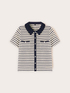 Striped t-shirt with contrast collar image number 0