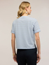 Gestreiftes T-Shirt mit Blumenstickerei image number 1