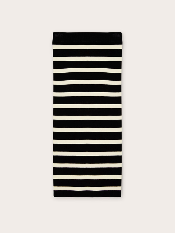Striped jacquard knit midiskirt
